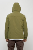 Оптом Куртка молодежная мужская весенняя с капюшоном цвета хаки 7312Kh в Перми, фото 11