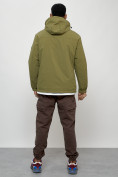 Оптом Куртка молодежная мужская весенняя с капюшоном цвета хаки 7312Kh в Астане, фото 4