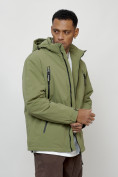 Оптом Куртка молодежная мужская весенняя с капюшоном зеленого цвета 7312Z, фото 12