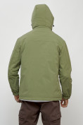Оптом Куртка молодежная мужская весенняя с капюшоном зеленого цвета 7312Z в Саратове, фото 13