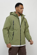 Оптом Куртка молодежная мужская весенняя с капюшоном зеленого цвета 7312Z, фото 8