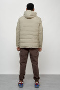 Оптом Куртка молодежная мужская весенняя с капюшоном бежевого цвета 7317B, фото 4