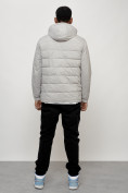 Оптом Куртка молодежная мужская весенняя с капюшоном светло-серого цвета 7317SS в Сочи, фото 4