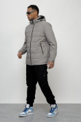 Оптом Куртка молодежная мужская весенняя с капюшоном серого цвета 7317Sr в Астане, фото 11