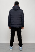 Оптом Куртка молодежная мужская весенняя с капюшоном темно-синего цвета 7317TS в Казани, фото 4