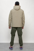 Оптом Куртка молодежная мужская весенняя с капюшоном бежевого цвета 7322B в Краснодаре, фото 4