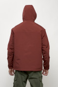 Оптом Куртка молодежная мужская весенняя с капюшоном бордового цвета 7322Bo в Уфе, фото 4