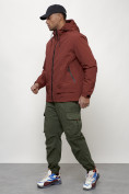 Оптом Куртка молодежная мужская весенняя с капюшоном бордового цвета 7322Bo, фото 6