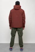 Оптом Куртка молодежная мужская весенняя с капюшоном бордового цвета 7322Bo, фото 8