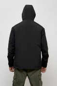 Оптом Куртка молодежная мужская весенняя с капюшоном черного цвета 7322Ch в Самаре, фото 4