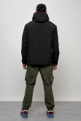 Оптом Куртка молодежная мужская весенняя с капюшоном черного цвета 7322Ch, фото 8