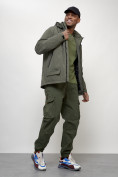 Оптом Куртка молодежная мужская весенняя с капюшоном цвета хаки 7322Kh в Перми, фото 12