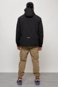 Оптом Куртка молодежная мужская весенняя с капюшоном черного цвета 7323Ch в Оренбурге, фото 13