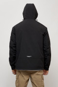 Оптом Куртка молодежная мужская весенняя с капюшоном черного цвета 7323Ch в Оренбурге, фото 15