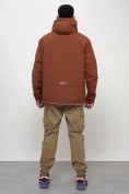 Оптом Куртка молодежная мужская весенняя с капюшоном коричневого цвета 7323K, фото 14