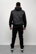 Оптом Куртка спортивная мужская весенняя с капюшоном черного цвета 7335Ch, фото 14