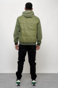 Оптом Куртка спортивная мужская весенняя с капюшоном зеленого цвета 7335Z, фото 13