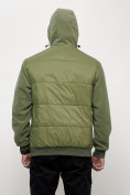 Оптом Куртка спортивная мужская весенняя с капюшоном зеленого цвета 7335Z в Воронеже, фото 4