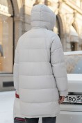 Оптом Куртка зимняя женская с капюшоном модная бежевого цвета 7341B, фото 2