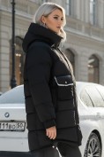 Оптом Куртка зимняя женская с капюшоном модная черного цвета 7341Ch, фото 3
