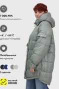 Оптом Куртка зимняя женская с капюшоном модная зеленого цвета 7341Z