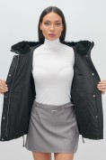 Оптом Куртка зимняя женская из овчина стильная и модная черного цвета 7348Ch, фото 9