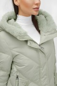 Оптом Куртка зимняя женская из овчина стильная и модная салатового цвета 7348Sl, фото 7