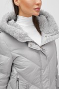 Оптом Куртка зимняя женская из овчина стильная и модная серого цвета 7348Sr, фото 11