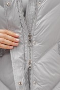 Оптом Куртка зимняя женская из овчина стильная и модная серого цвета 7348Sr, фото 14