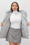 Оптом Куртка зимняя женская из овчина стильная и модная серого цвета 7348Sr, фото 15