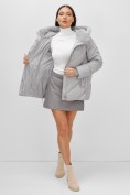 Оптом Куртка зимняя женская из овчина стильная и модная серого цвета 7348Sr, фото 18
