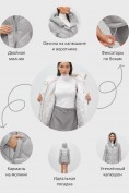 Оптом Куртка зимняя женская из овчина стильная и модная серого цвета 7348Sr, фото 3