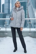 Оптом Куртка зимняя женская из овчина стильная и модная серого цвета 7348Sr, фото 4