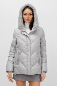 Оптом Куртка зимняя женская из овчина стильная и модная серого цвета 7348Sr, фото 5