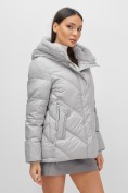Оптом Куртка зимняя женская из овчина стильная и модная серого цвета 7348Sr, фото 9