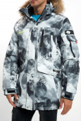 Оптом Mолодежная зимняя куртка мужская серого цвета 737Sr в Казани, фото 13