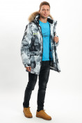 Оптом Mолодежная зимняя куртка мужская серого цвета 737Sr в Казани, фото 4