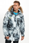 Оптом Mолодежная зимняя куртка мужская серого цвета 737Sr в Казани, фото 9