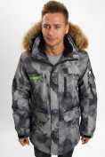 Оптом Mолодежная зимняя куртка мужская темно-серого цвета 737TC в Казани, фото 7