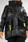 Оптом Куртка зимняя черного цвета 7389Ch в Казани, фото 14