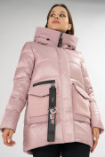 Оптом Куртка зимняя розового цвета 7389R, фото 11