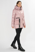 Оптом Куртка зимняя розового цвета 7389R, фото 2