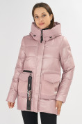 Оптом Куртка зимняя розового цвета 7389R, фото 5