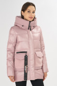 Оптом Куртка зимняя розового цвета 7389R, фото 6
