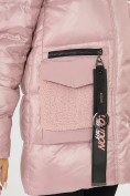 Оптом Куртка зимняя розового цвета 7389R, фото 8