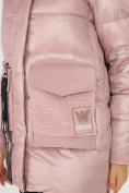Оптом Куртка зимняя розового цвета 7389R, фото 9