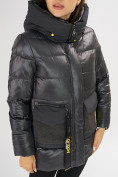 Оптом Куртка зимняя темно-серого цвета 7389TC в Казани, фото 12