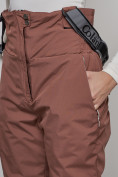 Оптом Полукомбинезон с высокой посадкой женский зимний коричневого цвета 7399K, фото 17