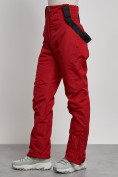 Оптом Полукомбинезон с высокой посадкой женский зимний красного цвета 7399Kr в Уфе, фото 2