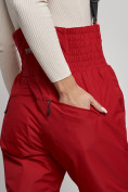 Оптом Полукомбинезон с высокой посадкой женский зимний красного цвета 7399Kr, фото 6